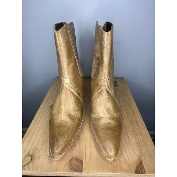 NEW Free People Women's Western New Frontier Chelsea Boot Distressed Tan Size 41 - Picture 3 of 9